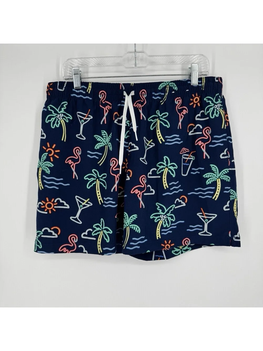Chubbies Shorts Neon Lights 5” Classic Swim Trunks Flamingoes Palm Tree Men’s XL